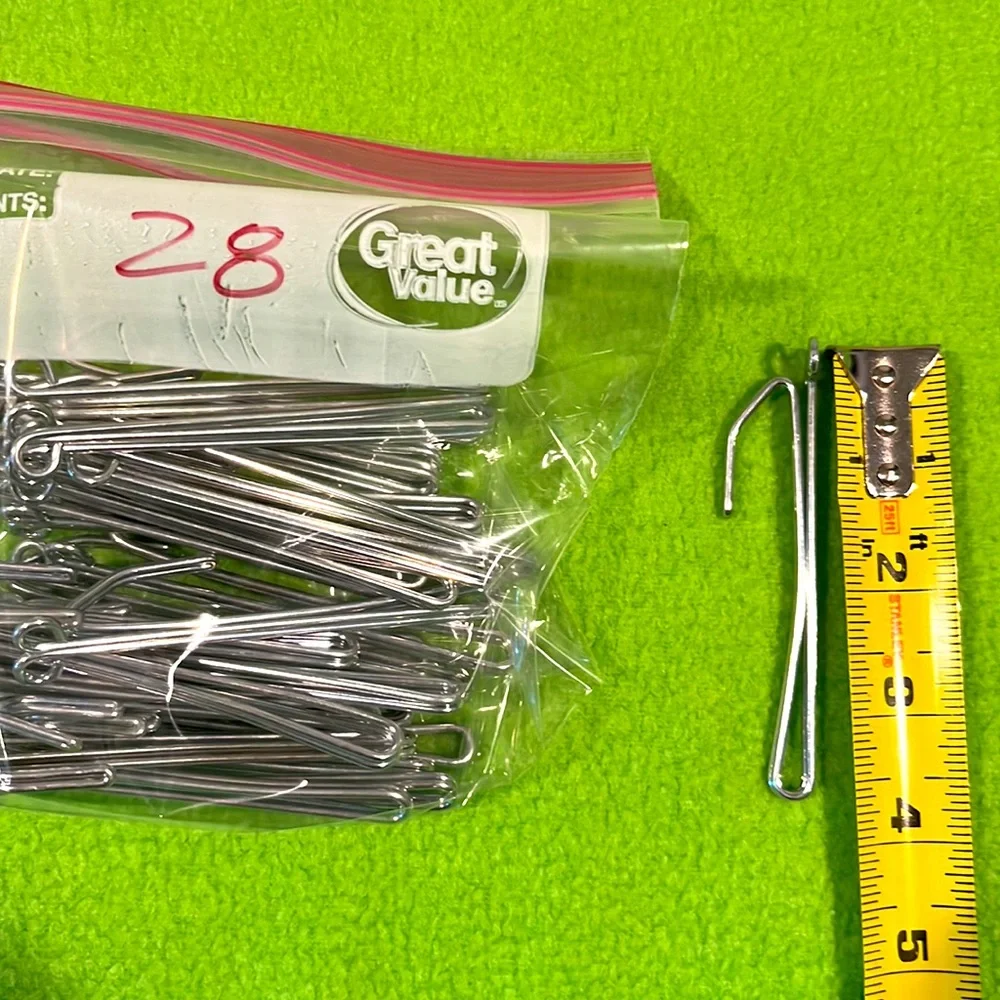117 Drapery Slip-On Pin Hooks Assorted Sizes